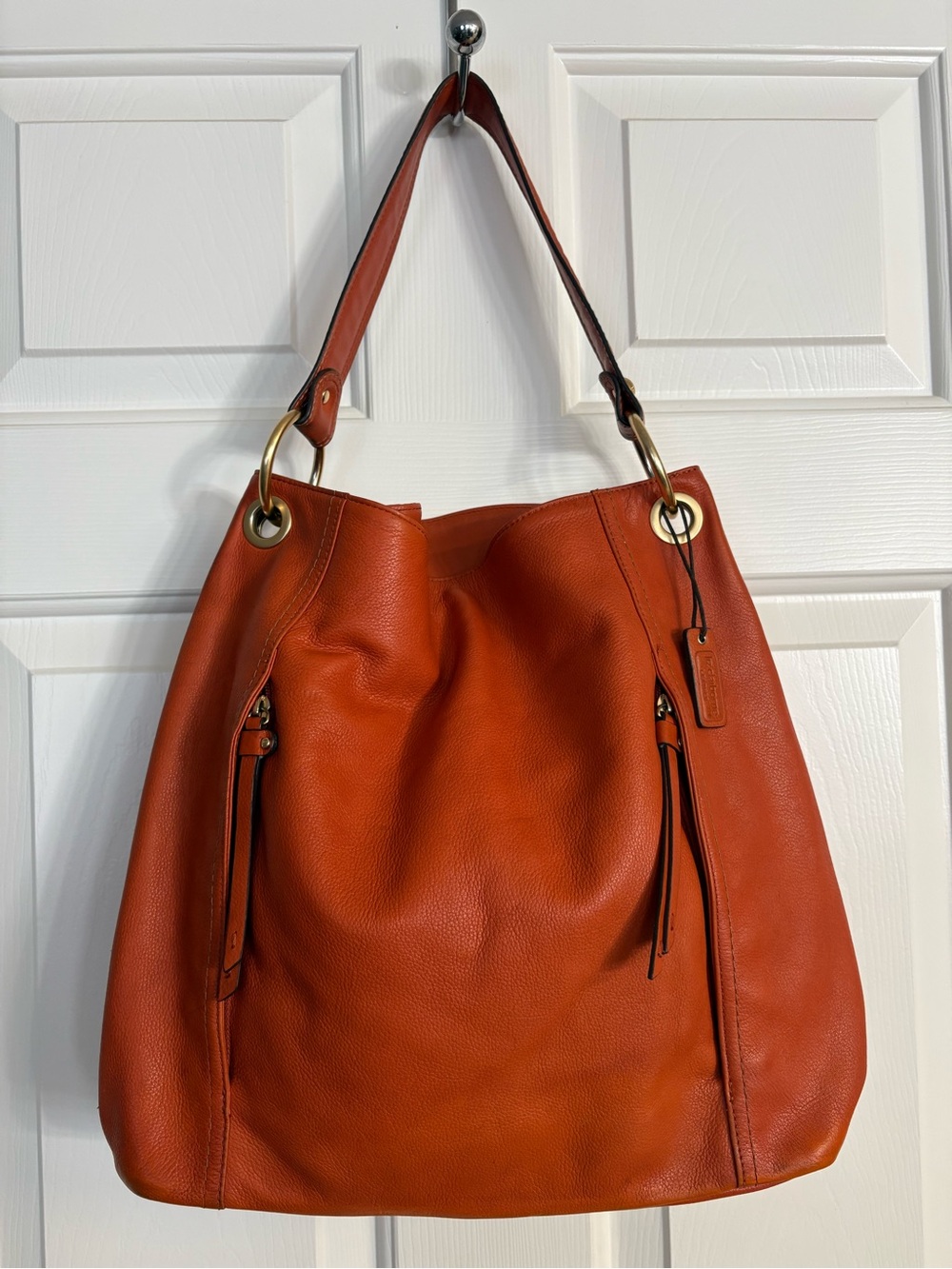 Vintage Liz Claiborne Burnt Orange Leather Shoulder Bag